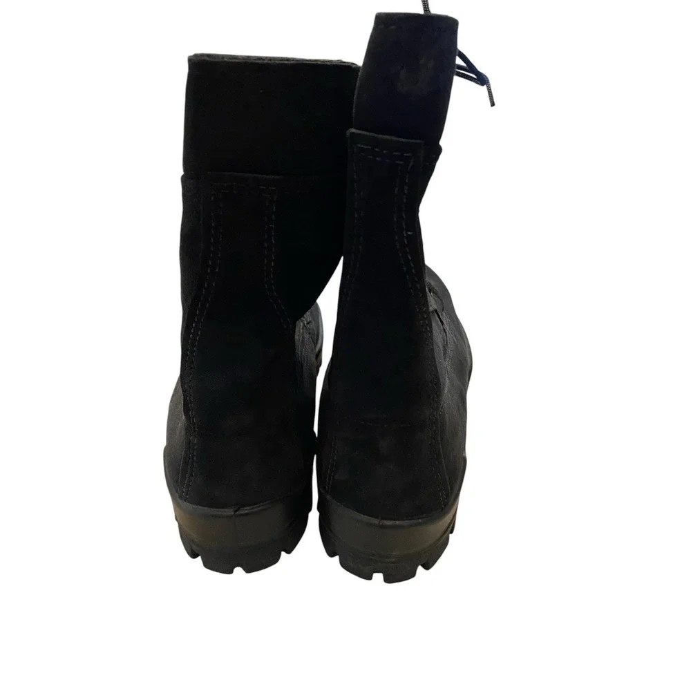 Bates E01421 Mens 10.5 EW Black Suede Leather Steel Toe Work Safety Boots Vibram